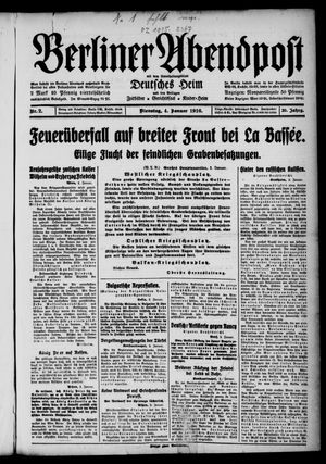 Berliner Abendpost on Jan 4, 1916