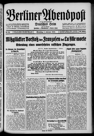 Berliner Abendpost vom 08.02.1916
