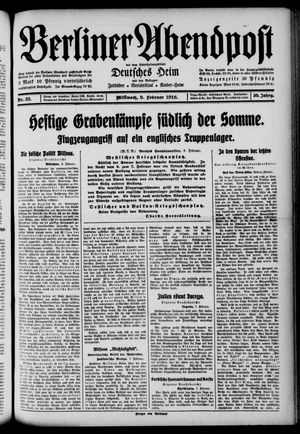 Berliner Abendpost vom 09.02.1916