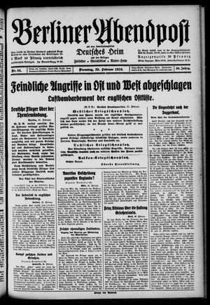 Berliner Abendpost vom 22.02.1916