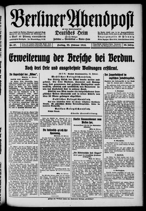 Berliner Abendpost vom 25.02.1916
