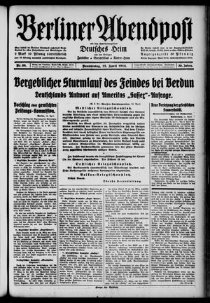Berliner Abendpost on Apr 13, 1916