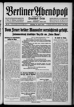 Berliner Abendpost vom 16.04.1916