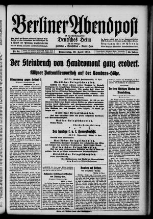 Berliner Abendpost on Apr 20, 1916