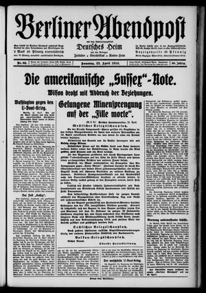 Berliner Abendpost vom 23.04.1916