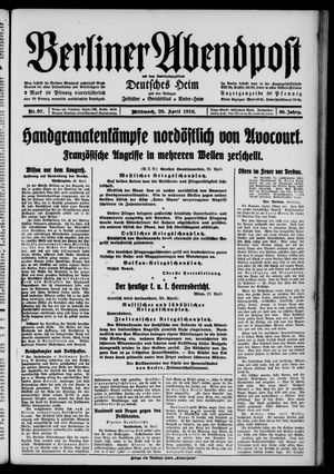 Berliner Abendpost on Apr 26, 1916