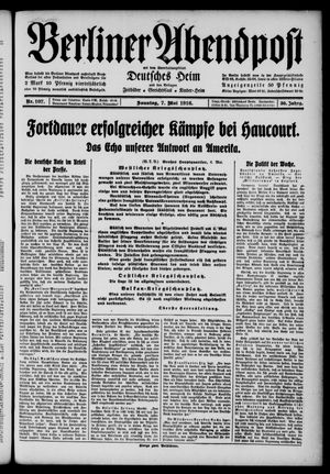 Berliner Abendpost vom 07.05.1916
