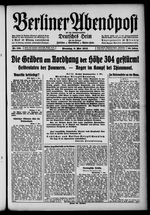Berliner Abendpost on May 9, 1916