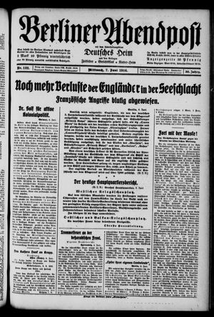 Berliner Abendpost vom 07.06.1916