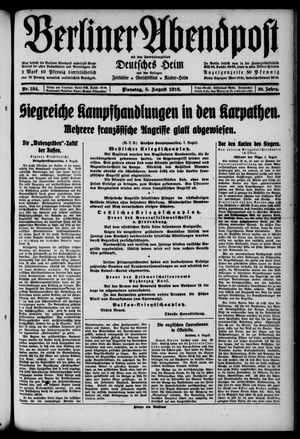Berliner Abendpost vom 08.08.1916