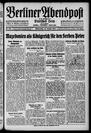 Berliner Abendpost vom 10.08.1916