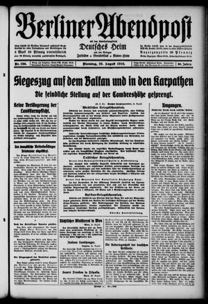 Berliner Abendpost vom 22.08.1916