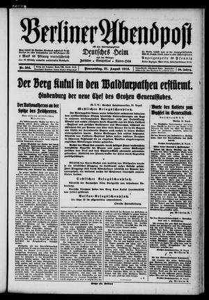 Berliner Abendpost vom 31.08.1916
