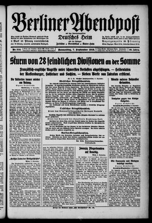 Berliner Abendpost vom 07.09.1916