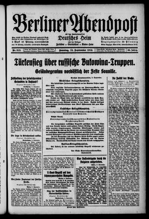 Berliner Abendpost on Sep 10, 1916