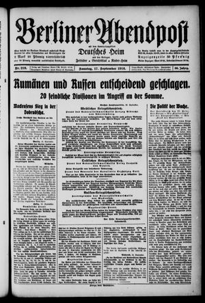 Berliner Abendpost vom 17.09.1916
