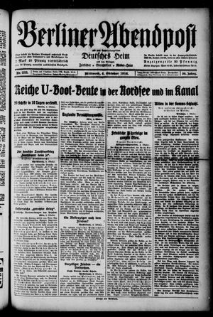 Berliner Abendpost vom 04.10.1916