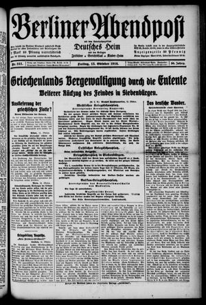 Berliner Abendpost vom 13.10.1916