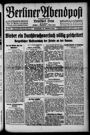 Berliner Abendpost vom 14.10.1916