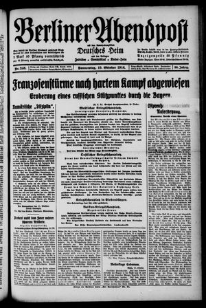 Berliner Abendpost vom 19.10.1916