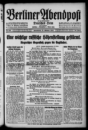 Berliner Abendpost vom 21.10.1916