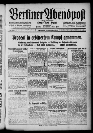 Berliner Abendpost on Oct 25, 1916