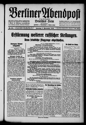 Berliner Abendpost vom 05.11.1916
