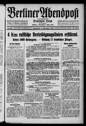 Berliner Abendpost vom 11.11.1916