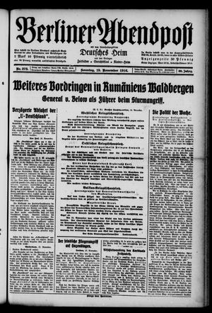 Berliner Abendpost vom 19.11.1916