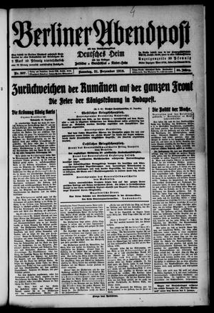 Berliner Abendpost vom 31.12.1916