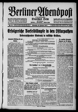 Berliner Abendpost vom 23.01.1917