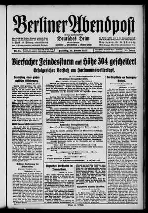 Berliner Abendpost vom 30.01.1917