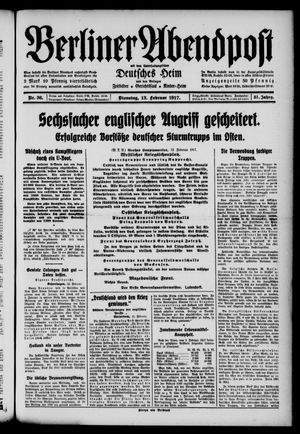 Berliner Abendpost on Feb 13, 1917