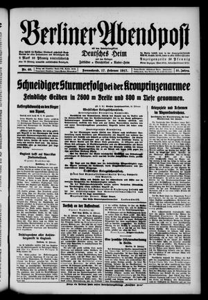 Berliner Abendpost on Feb 17, 1917