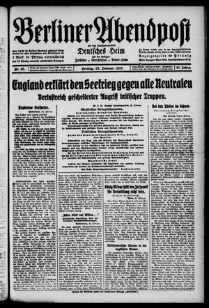 Berliner Abendpost on Feb 23, 1917