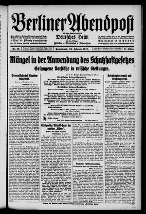 Berliner Abendpost vom 24.02.1917