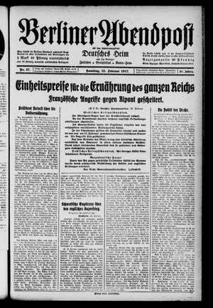 Berliner Abendpost vom 25.02.1917