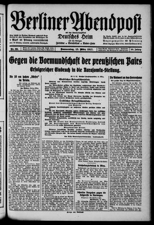 Berliner Abendpost on Mar 15, 1917