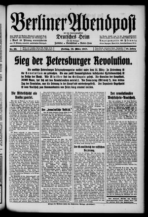 Berliner Abendpost on Mar 16, 1917