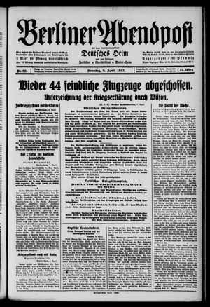 Berliner Abendpost vom 08.04.1917