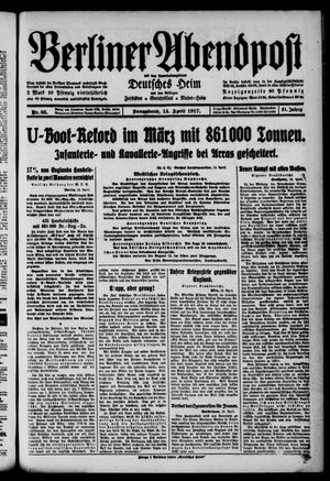 Berliner Abendpost vom 14.04.1917