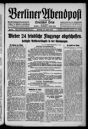 Berliner Abendpost vom 15.04.1917
