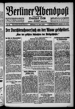 Berliner Abendpost vom 18.04.1917