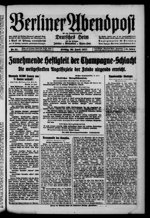 Berliner Abendpost vom 20.04.1917