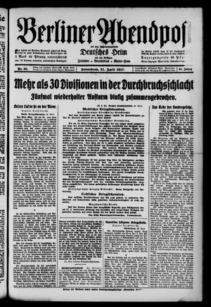 Berliner Abendpost vom 21.04.1917