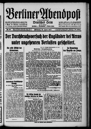 Berliner Abendpost vom 25.04.1917