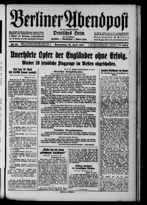 Berliner Abendpost vom 26.04.1917