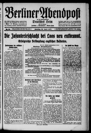 Berliner Abendpost vom 29.04.1917