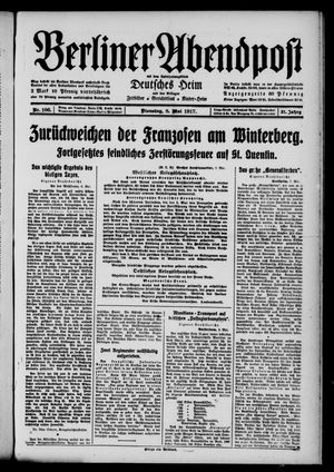 Berliner Abendpost vom 08.05.1917