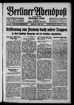 Berliner Abendpost vom 09.05.1917
